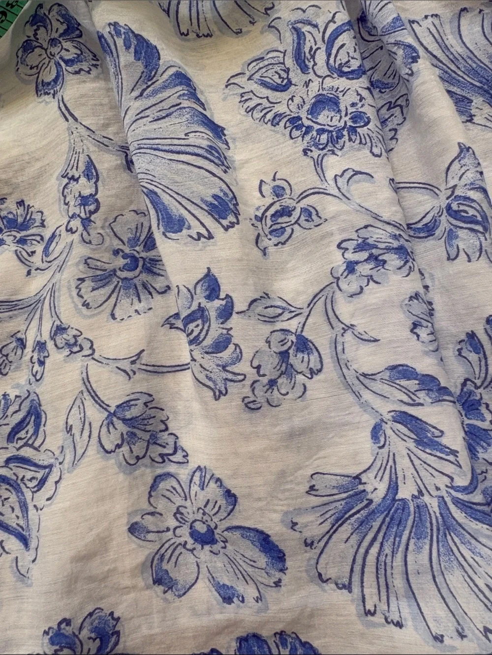 Zara Light Blue Floral Ruffle V-Neck Women's Top SZ SM - Picture 9 of 9